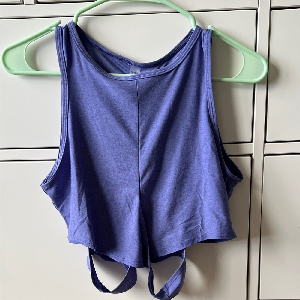 Beyond Yoga Purple Crop Yoga Top